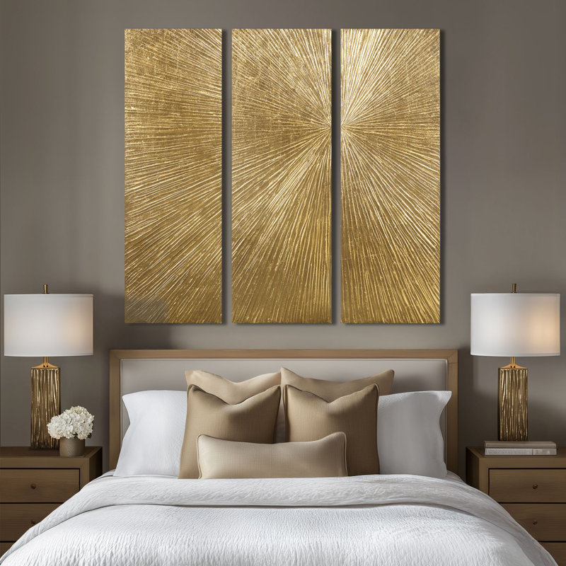 Sunburst+3-Piece+Hand-Painted+